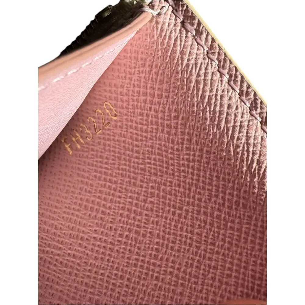 Louis Vuitton Damier Azur LV Victorine Compact Wallet Rose Ballerine Accents